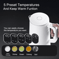 thumbnail image 3 of 1.5L Electric Tea Kettle, Temp Control Display, Keep Warm, Auto Shut-Off, White, 3 of 8