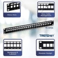 thumbnail image 2 of Panel de conexión TRENDnet TC-KP24 de 24 puertos y 1U con montaje en rack negro, 2 of 6