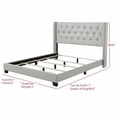 thumbnail image 7 of Home Design Brady Queen Upholstered Panel Bed with Tufted Wingback Headboard, Silver Faux Leather, 7 of 7