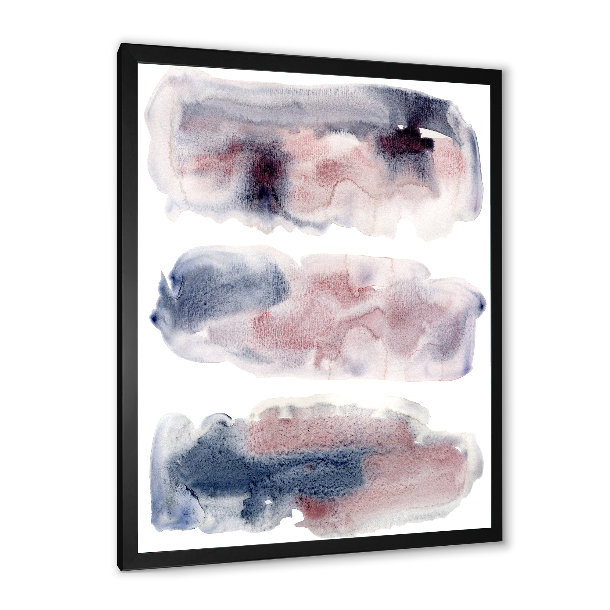 Designart 'Blue and Pink Clouds With Beige Spots I' Modern Framed Art Print