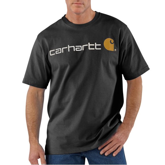 Camiseta Carhartt, holgada, con logotipo pesado, negra, talla 3XL