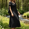 thumbnail image 6 of Women's Palace Dresses Long Sleeve Loose Solid Color Elegant Halloween Costume Party Dress, 6 of 7