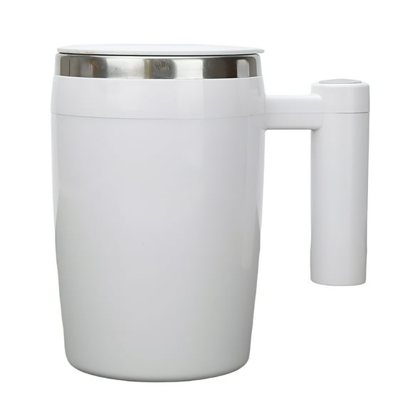 ACDANC Electric Stirring Mixing Cup,Detachable Stirrer Magnetic Stirring Mug,Safe to Drink Portable Automatic Stirring Cup,Ivory,400Ml