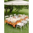 thumbnail image 3 of Outdoor Tablecloth with Umbrella Hole and Zipper, Fall Pumpkins Rectangle Table Cloth 60x120 Inch Waterproof Tablecloth, Thanksgiving Orange Maple Leaf Textured Picnic Table Cover for Patio Camping, 3 of 7