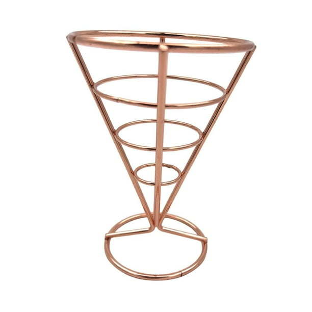 Soporte para papas fritas estilo occidental, cesta reutilizable portátil con drenaje de aceite para alimentos fritos Oro