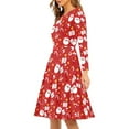 thumbnail image 2 of FKELYI Cute Christmas Santa Women Dresses Cute Reindeer A Line Skater Casual Twirly Dress Loose Women Formal Dresses with Sleeves Size S, 2 of 4
