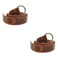 thumbnail image 1 of Sonducket Cinturón vikingo Retro en relieve Faux Costume Belt para Halloween Cosplay Men Dark Brown Type1, 1 of 1