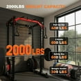 thumbnail image 3 of Memoryfield Power Cage with Cable Crossover System, 2000 lbs Capacity Power Rack with LAT Pulldown, Multi-Function Workout Cage with Pulley System for Strength Training, Red, 3 of 6