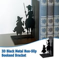 thumbnail image 2 of Harpily Home Decor Black Metal Non-Slip Bookend Bracket Heavy Book End Office Book Stopper One Size Black, 2 of 8