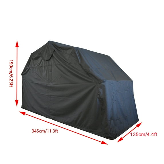 INTBUYING Motorcycle Storage Garage Shelter Bike Scooter Cover Tent Black (M/11.3x4.4x6.23ft)