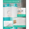 thumbnail image 4 of No Hook Shower Curtain with Snap in Liner, Farmhouse Aqua White Stripe Hotel Shower Curtains for Bathroom, Washable Shower Curtain Liner Set with Mesh Top Window, 66"x72", 4 of 6