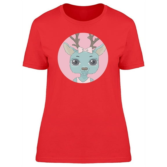 Girly Deer With Tiny Ribbon Tee Women's -Image by Shutterstock