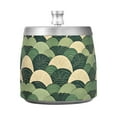 thumbnail image 7 of Yayeee Ashtray with Lid for Cigarette Smokeless Stainless Steel Home Ash Holder, Green Abstract Shapes, 7 of 7