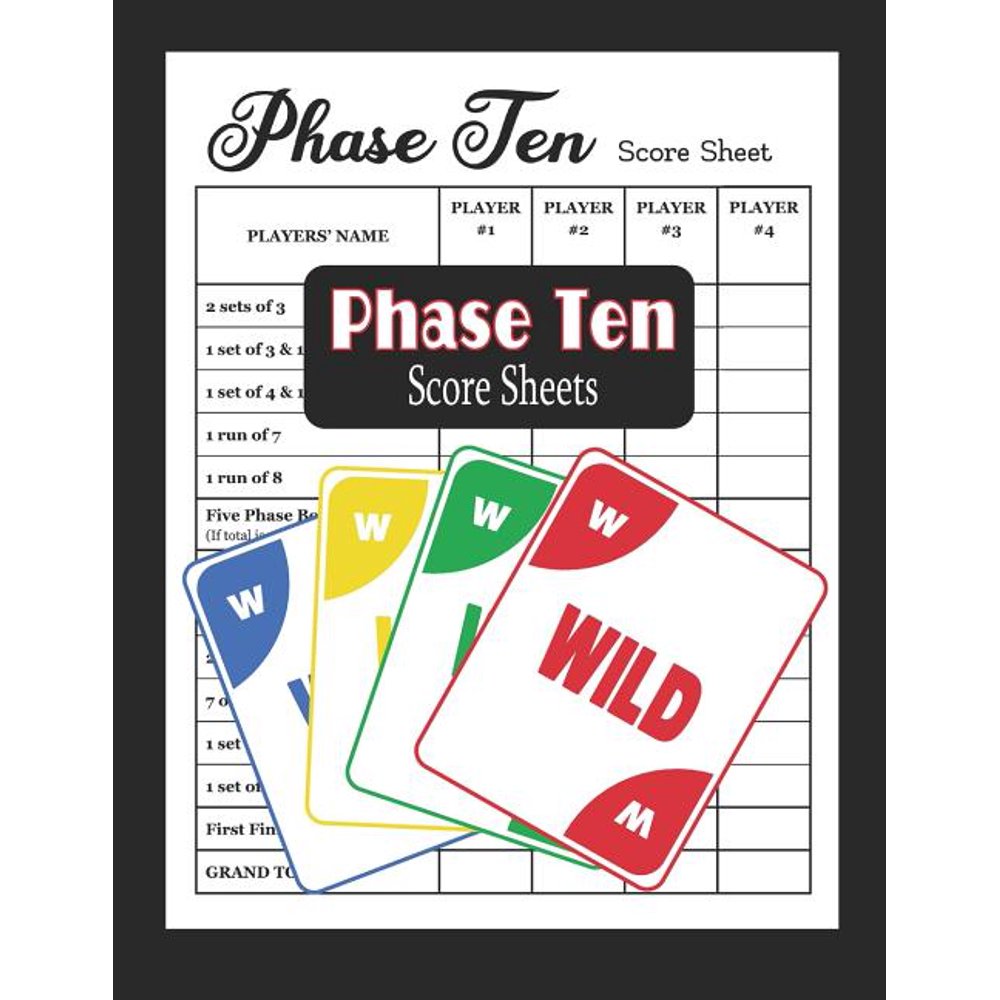 Phase Ten Score Sheets Phase 10 Card Game Paperback Walmart