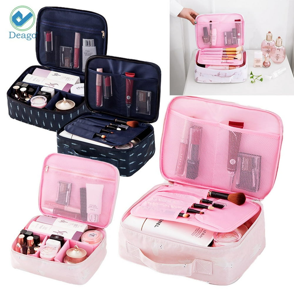 Deago Travel Makeup Bag Train Case Cosmetic Organizer Case Portable ...