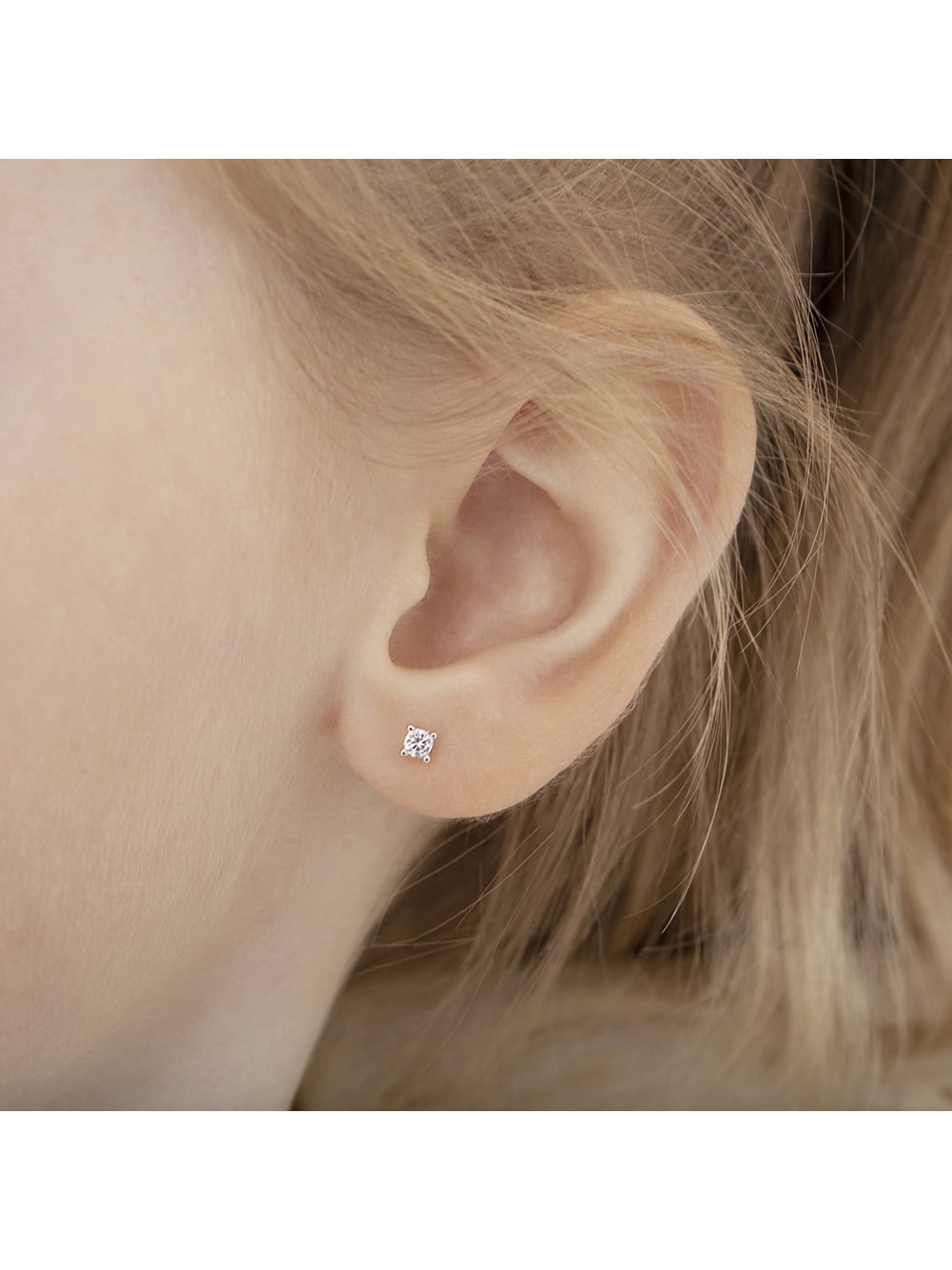 Hypoallergenic 925 Sterling Silver 3mm CZ Stud Solitaire Baby Toddler Earrings