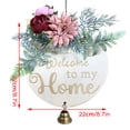 thumbnail image 3 of Giyblacko Door Hanging DecorationWelcome Wooden Sign Imitation Flower With Bell Home Door Pendant Front Interior Door Wreath Decoration, 3 of 8