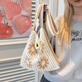 thumbnail image 4 of Hsqqdc Woven Flower Shoulder Bag, Large Capacity Knitted Hollow Tote for Summer Beach, 4 of 7