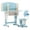 Blue*42.91"*27.56"*17.72", variant on Dapmiu Children's Desk and Chair Set for 7-12 Years, Adjustable Height with Scientific Partition, Dual Storage Drawers & Segmented Backrest, Blue