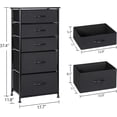 thumbnail image 3 of LLLLZASD  Fabric Dresser with 5 Drawers, Vertical Dresser Storage Tower, Storage Cabinet Organizer Unit for Bedroom, Living Room, Closet, Entryway, Hallway, Nursery Room, Black, 3 of 17