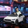 thumbnail image 2 of Qaba 12V Mercedes-Benz Licensed Kids Electric RC Car, Toddler Ride on Toys Gift, White, 2 of 10