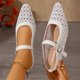 thumbnail image 2 of Sandalias Casuales de Cuña de las Mujeres Tejidas Mary Jane Mules, Sandalias Cerradas Del Dedo Del Pie de las Mujeres Apuntando el Dedo Del Pie Hueco Fuera, 2 of 9