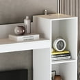 thumbnail image 3 of KULAGAGA Entertainment Center with Bookshelves Modern Media Center with Open Shelves & Bridge TV Wall Unit with Doors, for Living Room,White, 3 of 7