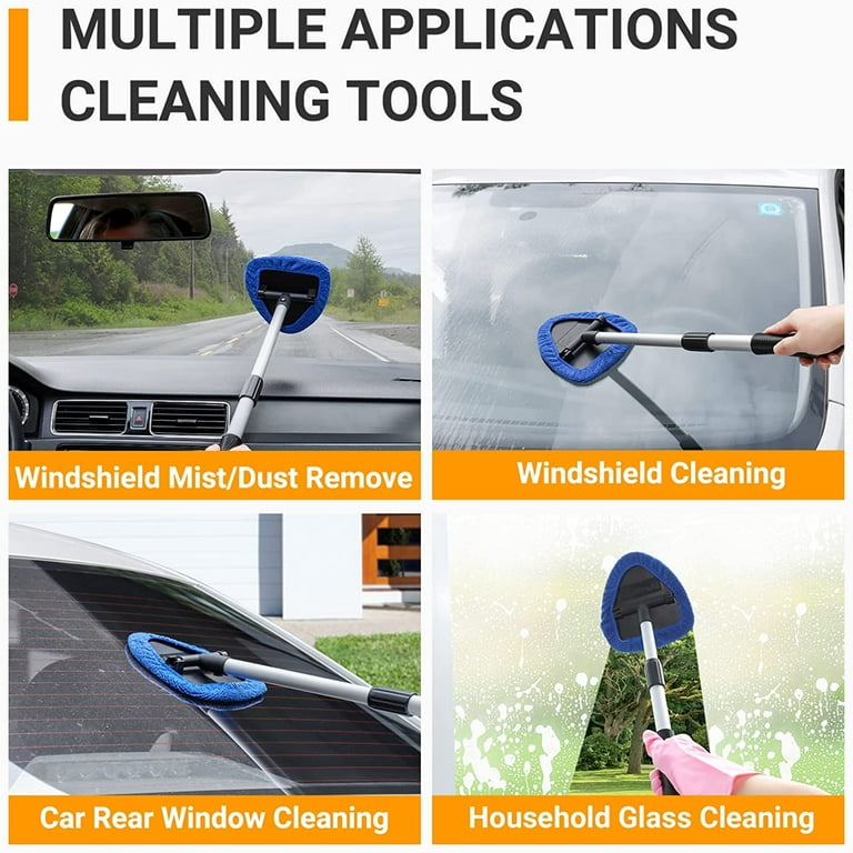 Car Wash Brush, Windshield Cleaner Wand, Glass Cleaning Mop Kit