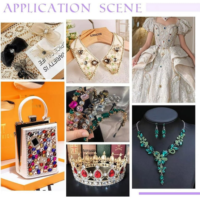 20pcs Sew-on Rhinestones With Claws – Mixed Shapes & Colors For Crafts, Jewelry, Clothing | Glass Clawback Stones