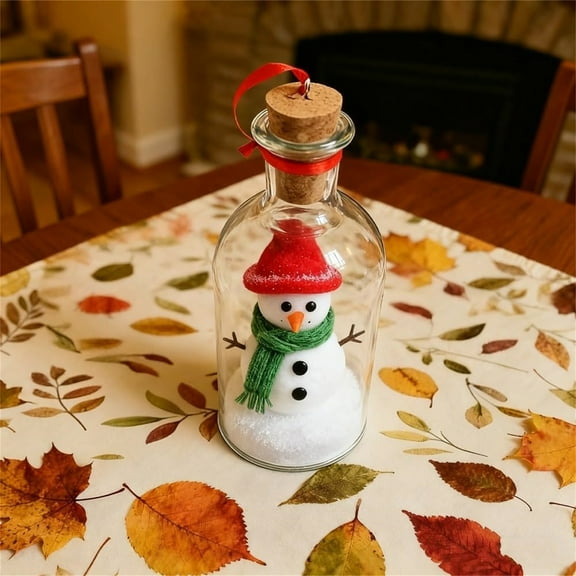 Christmas Snowman Message in a Bottle - 10-Second Voice Recording Holiday Gift, Clear Shatterproof Jar with Festive Snowman Design, Message Decor for Xmas Tree, Home Celebrations, 7.87*2.67in