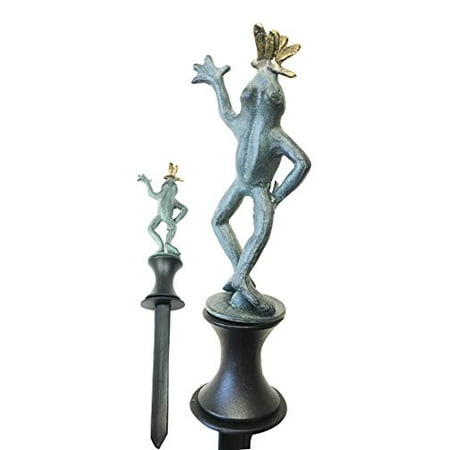Hose Stake - Whimsical Frog With Dragonfly Aluminum Hose Guard Guide Garden Stake