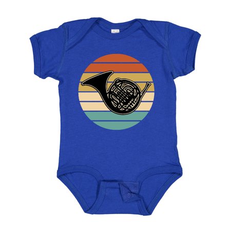 

Inktastic French Horn Retro Music Sunset Gift Baby Boy or Baby Girl Bodysuit