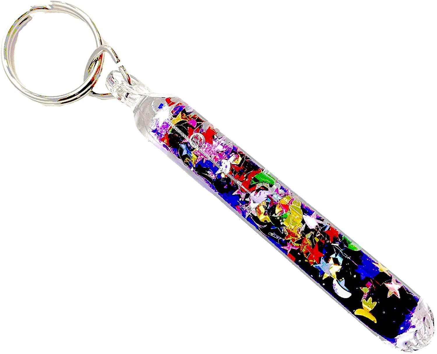 Glitter Wand Key Chain Key Ring Set of Four Randomly Selected Color Key Tags