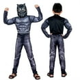thumbnail image 4 of Black-Panther Custom Boys Hero Black Bodysuit Halloween Cosplay Spandex Jumpsuit with Mask, 4 of 6