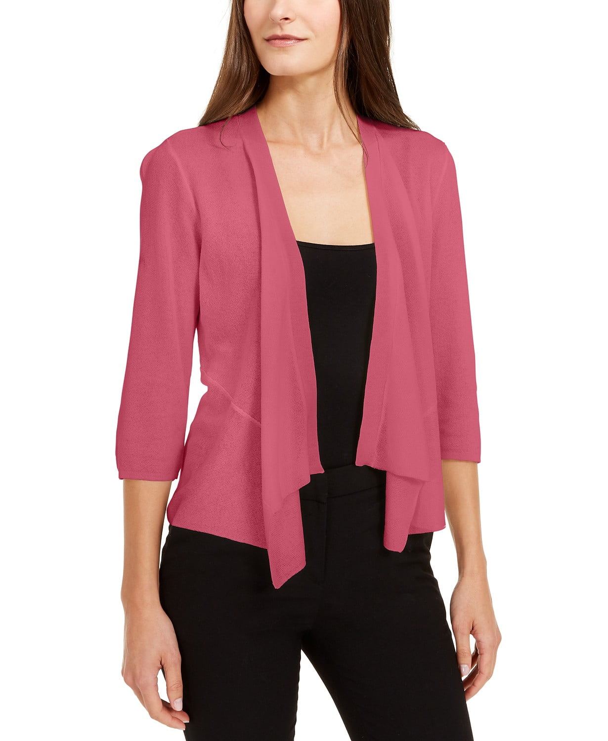 Alfani - Alfani Womens Draped Open-Front Cardigan, Pink, Medium - Walmart.com - Walmart.com