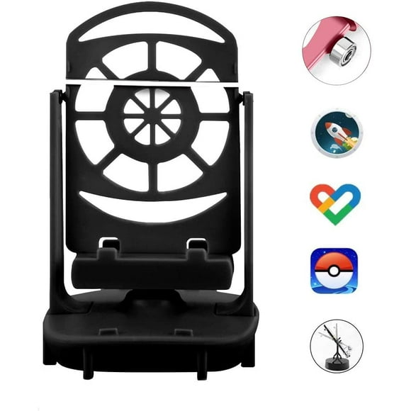 Accessoires de Compteur de Pas Compatibles pour Poke Ball Plus / Pokemon Go Podomètre, Câble Usb, Support pour 2 Téléphones-Noir