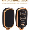 thumbnail image 4 of Key Fob Cover Compatible with Toyota Camry 2002-2006 4 Button Keychain Case Holder Protector,Gold Black, 4 of 6