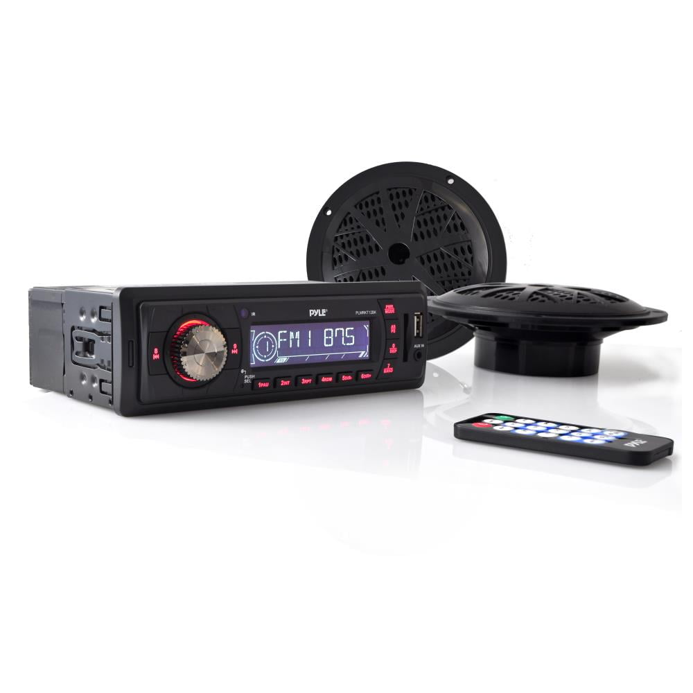 Pyle IN-Dash Marine MP3 Player//Weatherband//USB/&SD 4/'/' Dual Cone Stereo Speakers