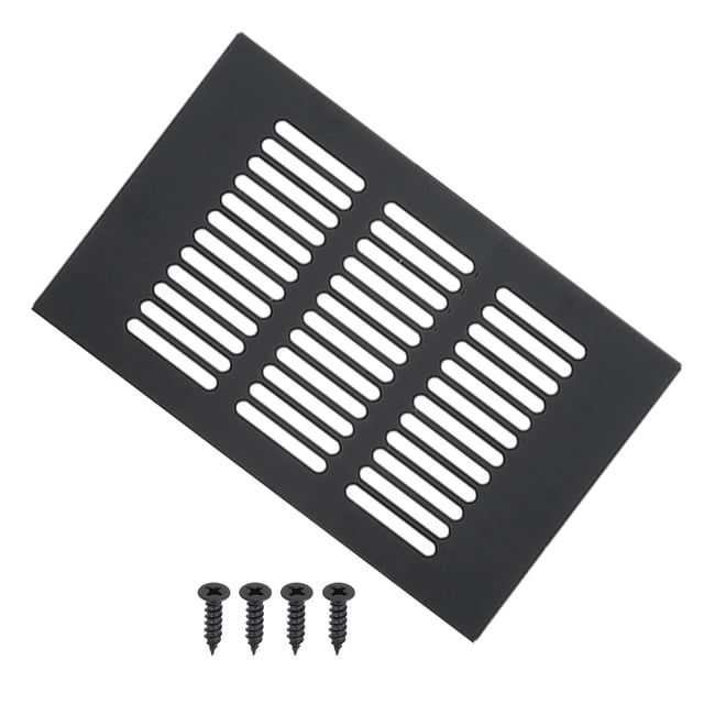 Cubierta de Ventilación Rectangular Uxcell 8"x4" con Rejilla de Ventilación y Tornillos para Gabinete Negra