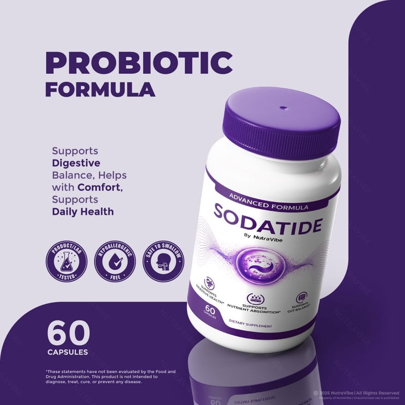 (2 Pack) Sodatide Probiotics Capsules – Gentle Gut & Digestive Support Formula for Balance & Wellness | Easy-to-Take Capsules (120 Capsules)
