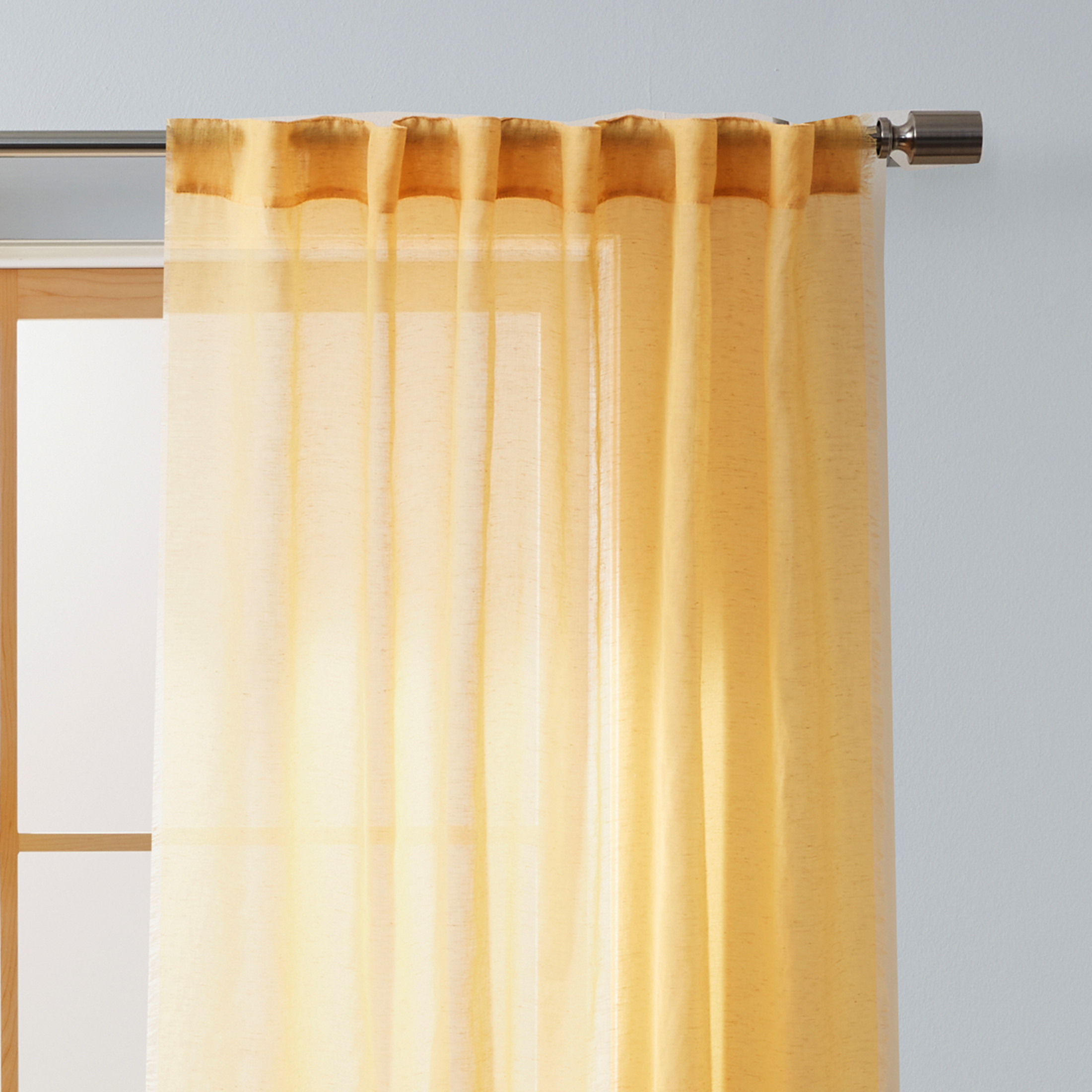 Better Homes & Gardens Fringe Sheer Curtain Panel, 50x95, Gold photo 6