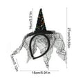 thumbnail image 3 of xaoyunyn Halloween Witch Hat Headband for Women Fun Costume Accessory with Mesh and Sequins Suit for Parties,Trick or Treating Performances, 3 of 6