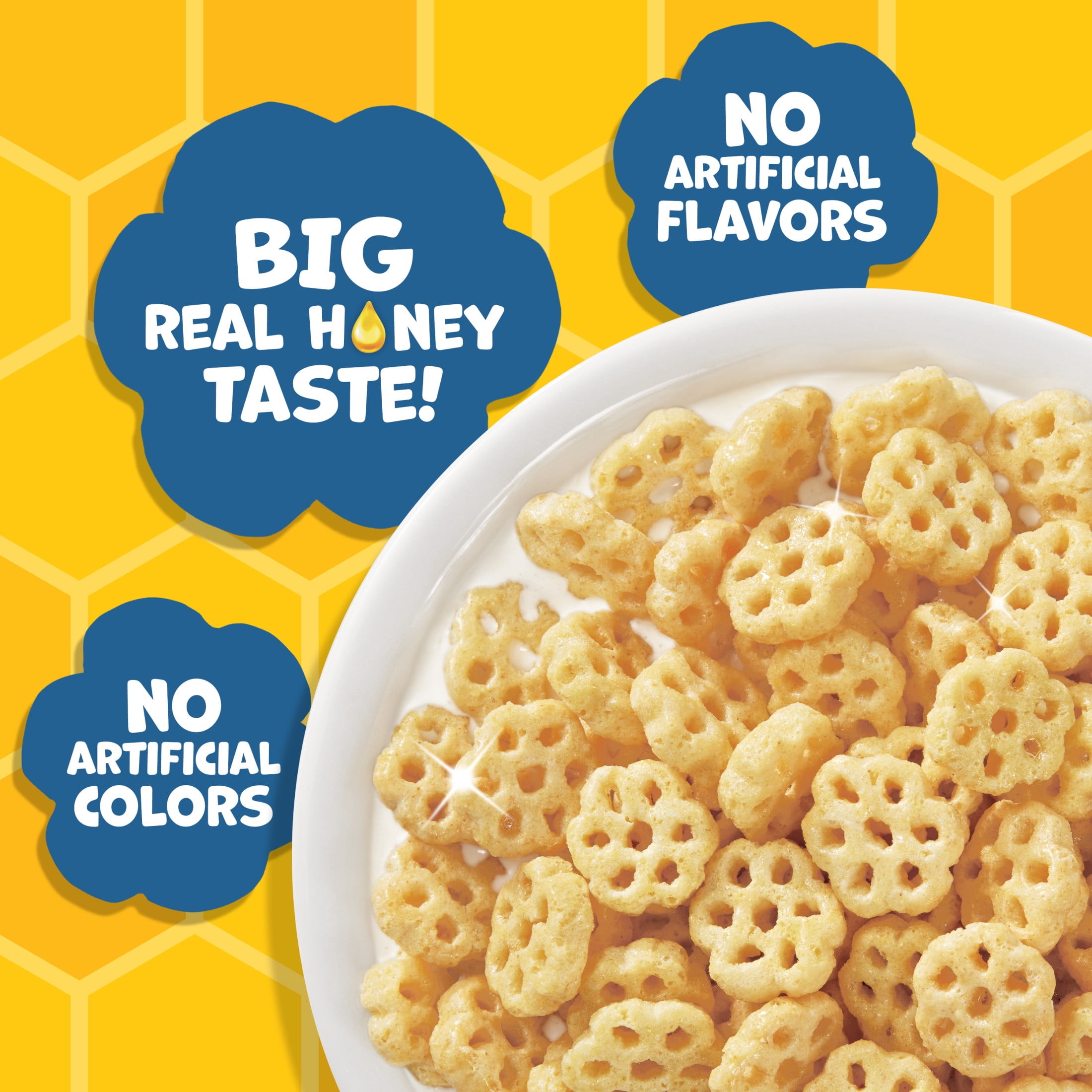 Honeycomb Breakfast Cereal, Made with Whole Grain & Real Honey, Dye-Free, 19 oz Box