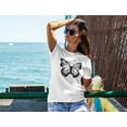 thumbnail image 3 of Women's Summer Butterfly Graphic Tee: Casual & Stylish, Perfect for Girls' Summer Wardrobe - Trendy Butterfly Design T-Shirt X-Large Pink, 3 of 5