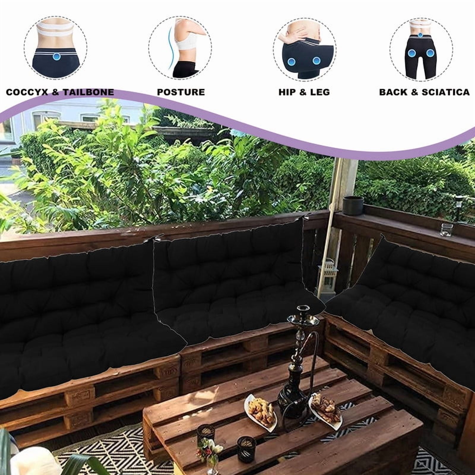 XXLYY Porch Swing Cushions, Waterproof Swing Replacement Cushions with Backrest and Ties, Garden Bench Seat Cushion, Outdoor Porch Patio Swing Non-Slip Chairs Pad