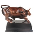 thumbnail image 3 of Official Licensed Bronze Wall Street Bull Stock Market NYC Figurine Statue with Base (Large 6.5'), 3 of 6