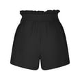 thumbnail image 5 of YYDGH Women's Summer Shorts Pants Ruffle Belted Elastic Hight Waist Casual Shorts with Pockets Black XL, 5 of 6