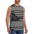 thumbnail image 2 of Kdxio Black and White Checkerboard Trap for Men's Muscle T-shirt,Sleeveless for Workout Running Athletic Gym Lounge Casual, 2 of 7