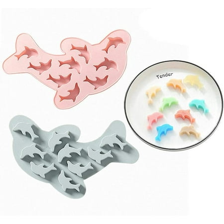 

2Pcs Dolphin Chocolate Candy Silicone Mold Cake Fondant Gummy Fat Bomb Jelly Mould Ice Cube Tray Resin Clay Crayon Melt Mini Soap Mold