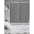 thumbnail image 3 of Bedroom Curtains 63 Inches length, Simple Black White Stripes Window Treatment Curtain Drapes, Modern Stripes Rod Pocket Curtain Panels for Living Room Kitchen, 42"x63", 2 Panels, 3 of 7